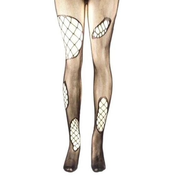 RIPPED FISHNET STOCKINGS - Picture 1 of 2